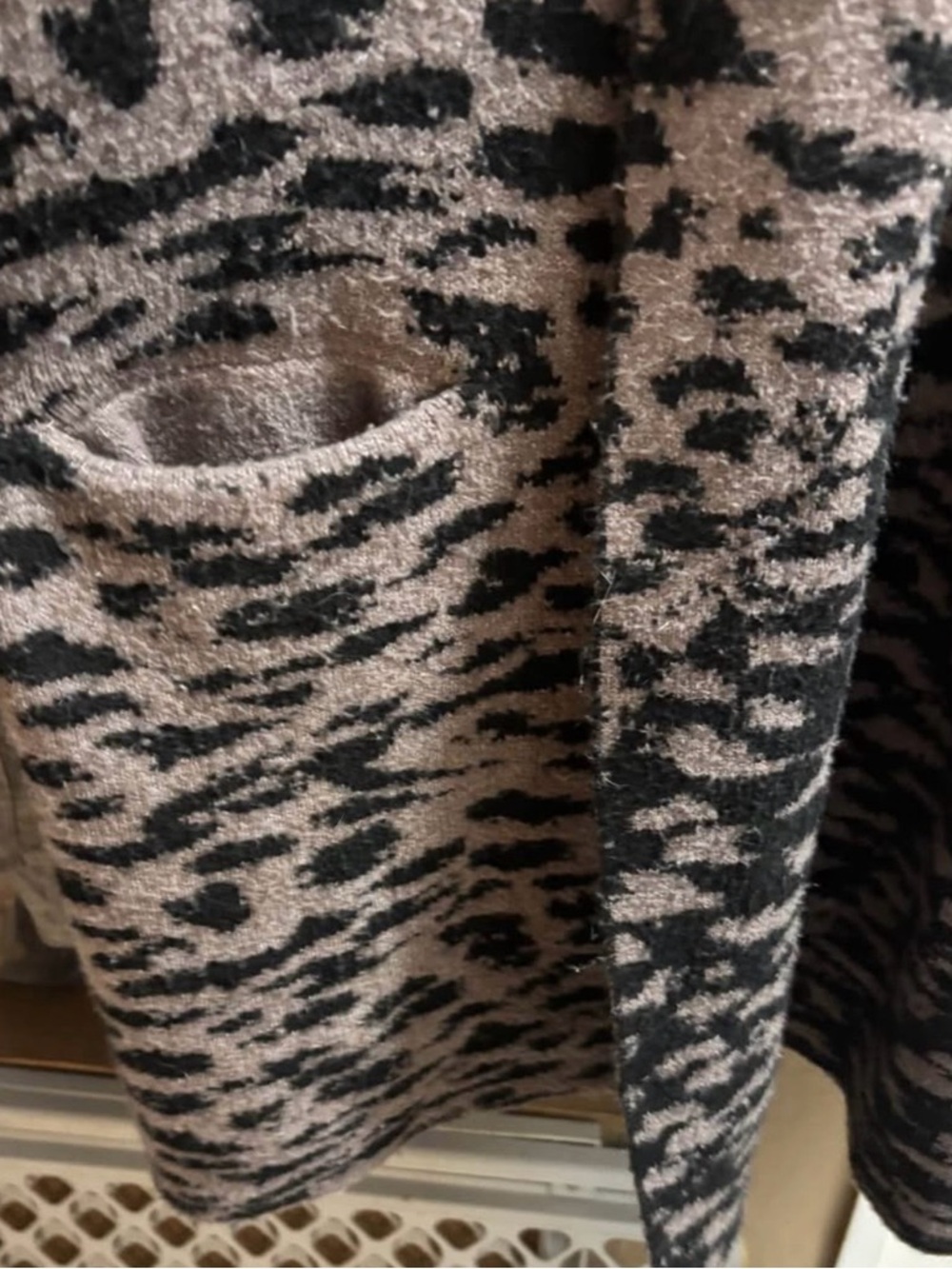 Cozy Cardigan in Taupe and Black Animal Print - Picture 4 of 5